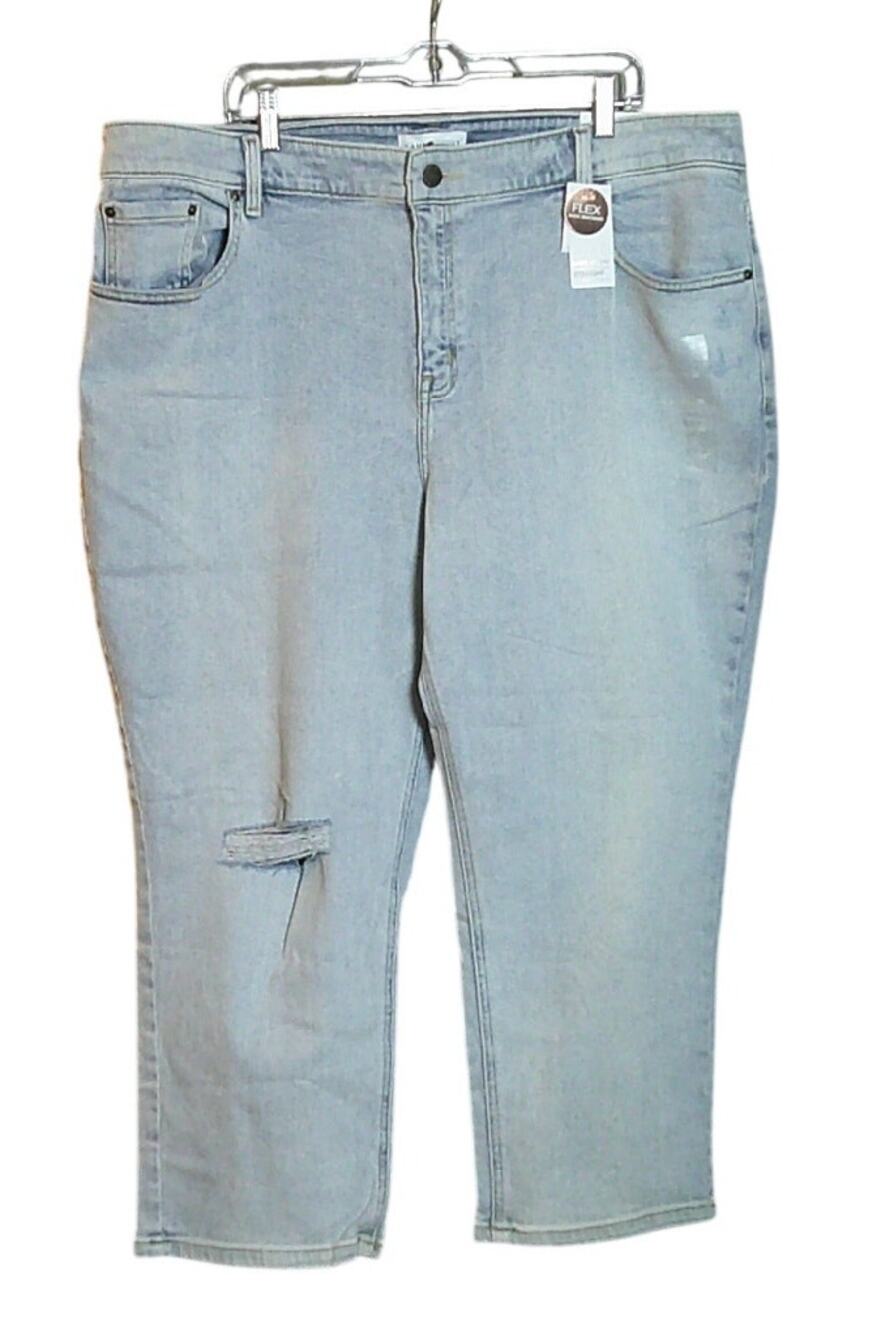 Lane Bryant Women 22 Flex magic Waistband High Rise Straight Leg Denim Jeans NEW